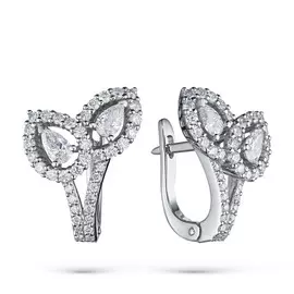 Серьги из белого золота с бриллиантами э0901сг11190140