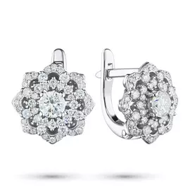 Серьги из белого золота с бриллиантами э0901сг12200902
