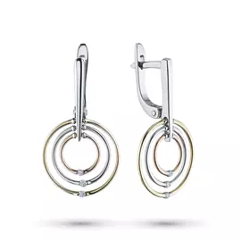 Серьги из белого золота с бриллиантами э1201сг09181100