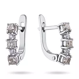 Серьги из белого золота с бриллиантами гд09с051704