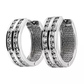 Серьги из белого золота с бриллиантом э09с051147