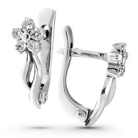 Серьги из белого золота с бриллиантом э09с091022