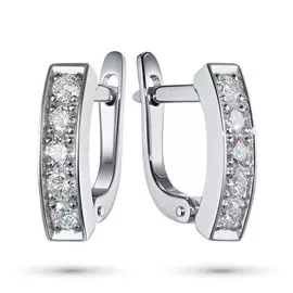 Серьги из белого золота с бриллиантом э0901с_1019115