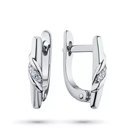 Серьги из белого золота с бриллиантом э09с061905