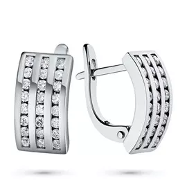 Серьги из белого золота с бриллиантом лт09с101833