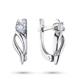 Серьги из белого золота с бриллиантом э09с090904