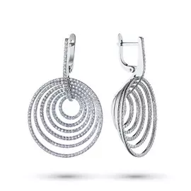 Серьги из белого золота с бриллиантом э0901сг04201271