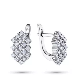Серьги из белого золота с бриллиантом э0901сг10180300