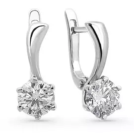 Серьги из белого золота с бриллиантом э09с011308