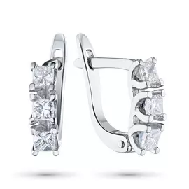 Серьги из белого золота с бриллиантом э0901сг11172300