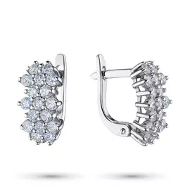 Серьги из белого золота с бриллиантом э09с021914