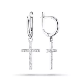 Серьги из белого золота с бриллиантом э0901сг02210102