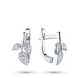 Серьги из белого золота с бриллиантом э0901сг02211018