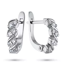 Серьги из белого золота с бриллиантом э0901сг04200771