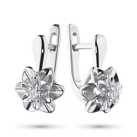 Серьги из белого золота с бриллиантом э0901сг04201612