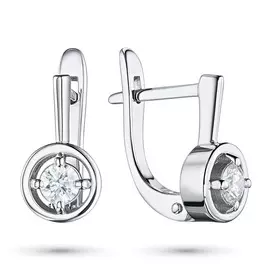 Серьги из белого золота с бриллиантом э0901сг04203000