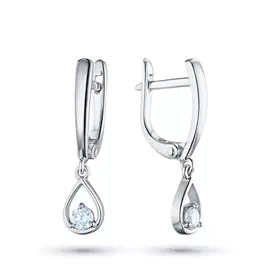 Серьги из белого золота с бриллиантом э0901сг04203141