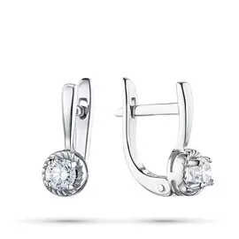 Серьги из белого золота с бриллиантом э0901сг04210205