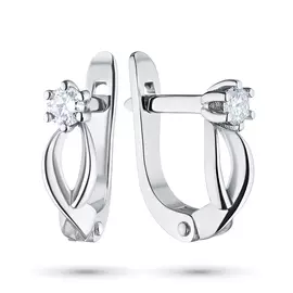Серьги из белого золота с бриллиантом э0901сг05185600
