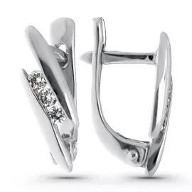 Серьги из белого золота с бриллиантом э0901сг06101600