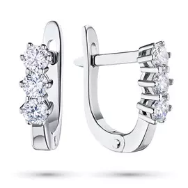 Серьги из белого золота с бриллиантом э0901сг06169700