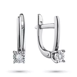 Серьги из белого золота с бриллиантом э0901сг06200101