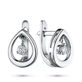 Серьги из белого золота с бриллиантом э0901сг08173400