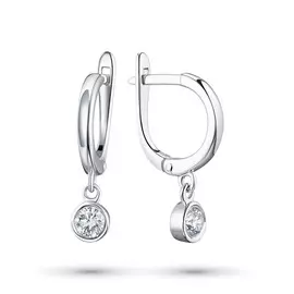 Серьги из белого золота с бриллиантом э0901сг08200852