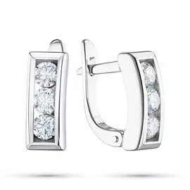 Серьги из белого золота с бриллиантом э0901сг08200954