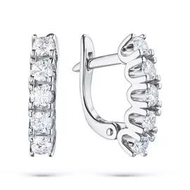 Серьги из белого золота с бриллиантом э0901сг09200604