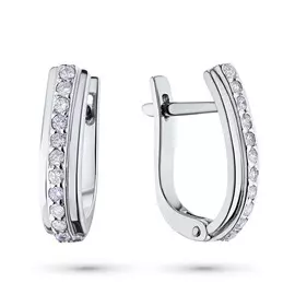 Серьги из белого золота с бриллиантом э0901сг10148800