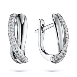 Серьги из белого золота с бриллиантами э0901сг10149000