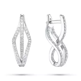 Серьги из белого золота с бриллиантом э0901сг10200659