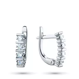 Серьги из белого золота с бриллиантом э0901сг11195540