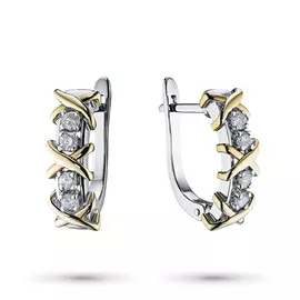 Серьги из белого золота с бриллиантом э1101сг10160400