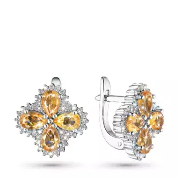 Серьги из белого золота с цитринами э4773сг09210412