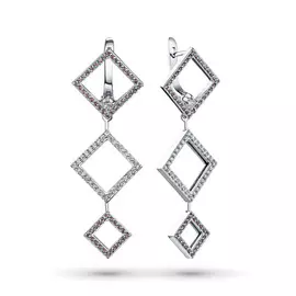 Серьги из белого золота с гранатом и бриллиантами э0915сг12193690