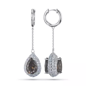 Серьги из белого золота с и раухтопазами э4026сг06240375