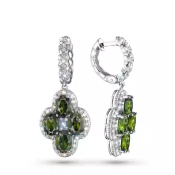 Серьги из белого золота с и хромдиопсидами э0105сг10240354_white