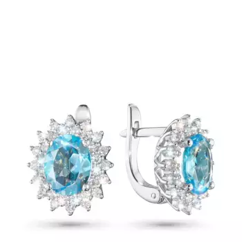 Серьги из белого золота с топазами э4771сг04210404