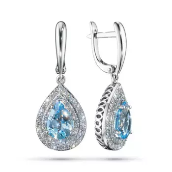 Серьги из белого золота с топазами э4771сг06210422
