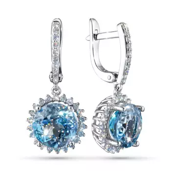 Серьги из белого золота с топазами э4771сг03210410