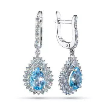 Серьги из белого золота с топазами э4771сг10210402