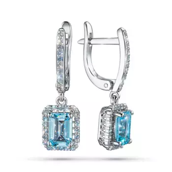 Серьги из белого золота с топазами э4771сг10200405