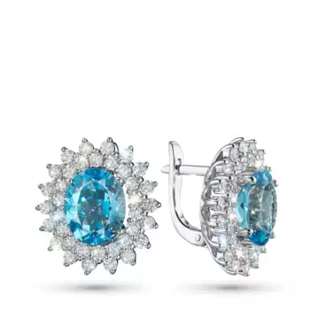 Серьги из белого золота с топазами э4771сг03210405