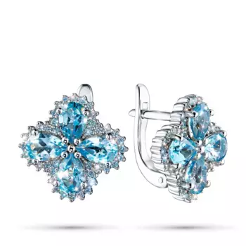Серьги из белого золота с топазами э4771сг09210412