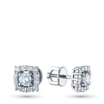Серьги из белого золота с выращенными бриллиантами e4712ps02181600