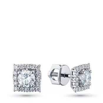 Серьги из белого золота с выращенными бриллиантами e4712ps06220418