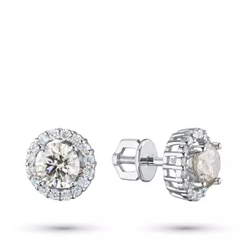 Серьги из белого золота с выращенными бриллиантами e4712ps05210905