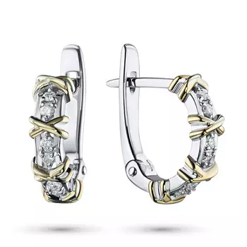 Серьги из комбинированного золота э4812сг04201892